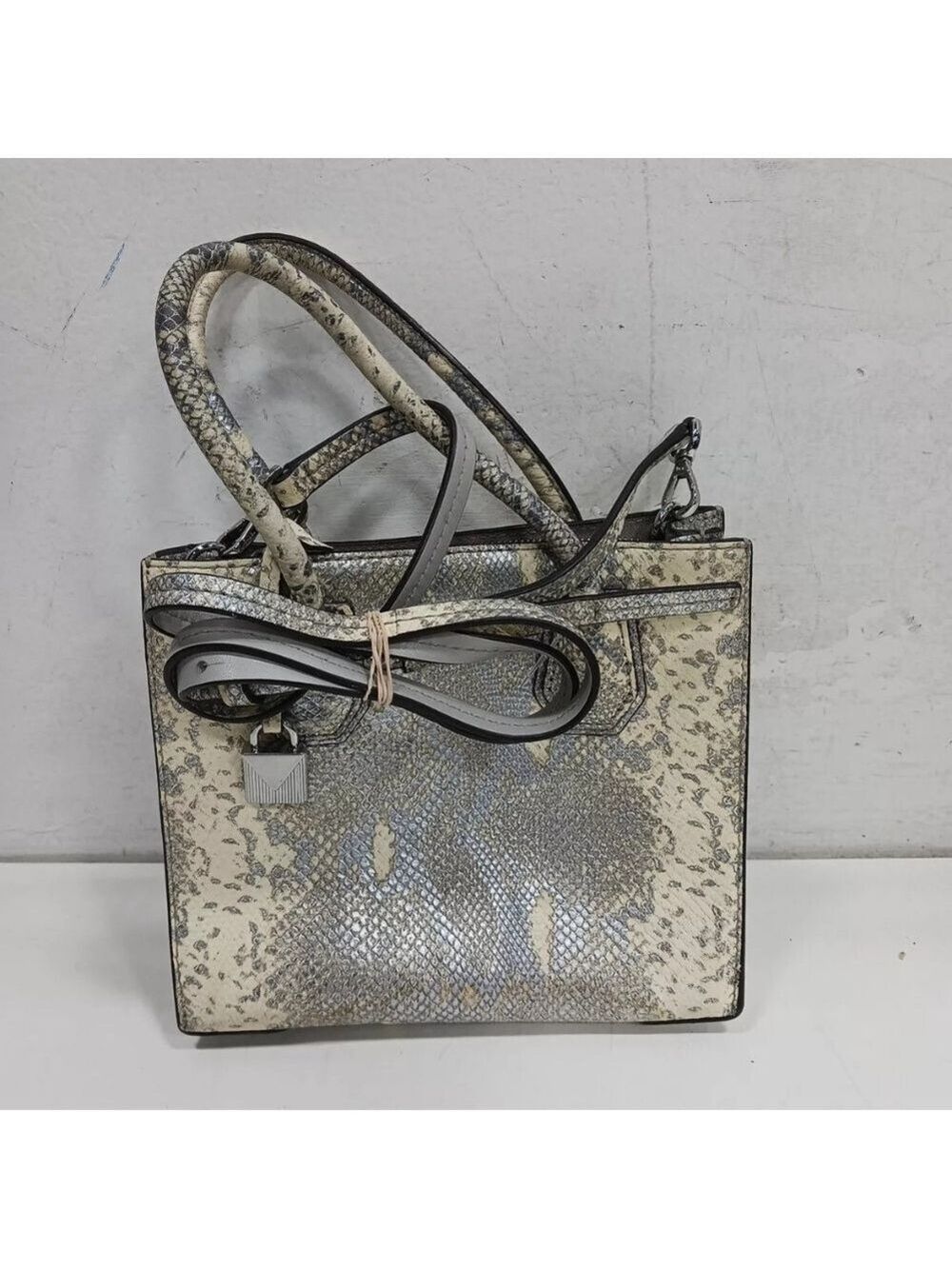Michael Kors Metallic Faux Snakeskin Purse Crossbody Animal Print - Picture 2 of 13
